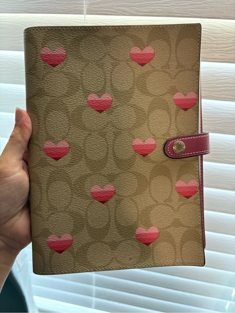 Coach heart notebook cover with notebook